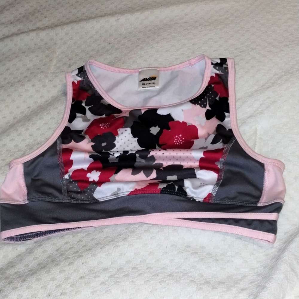 Girls Avia floral sports bra